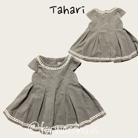 Tahari Grey Toddler Dress Size 6 - 9 Months - Picture 1 of 9